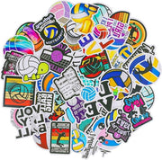 50 Stickers di Volley, Regali Divertenti per Amanti del Volley, Stickers in Vinile Idrorepellenti per Laptop, Skateboard e Bagagli