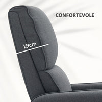 Poltrona Alzapersona Elettrica Reclinabile con Telecomando e Tasca in Tessuto Grigio Carbone