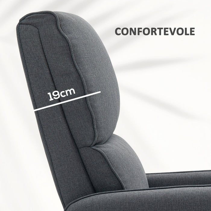 Poltrona Alzapersona Elettrica Reclinabile con Telecomando e Tasca in Tessuto Grigio Carbone