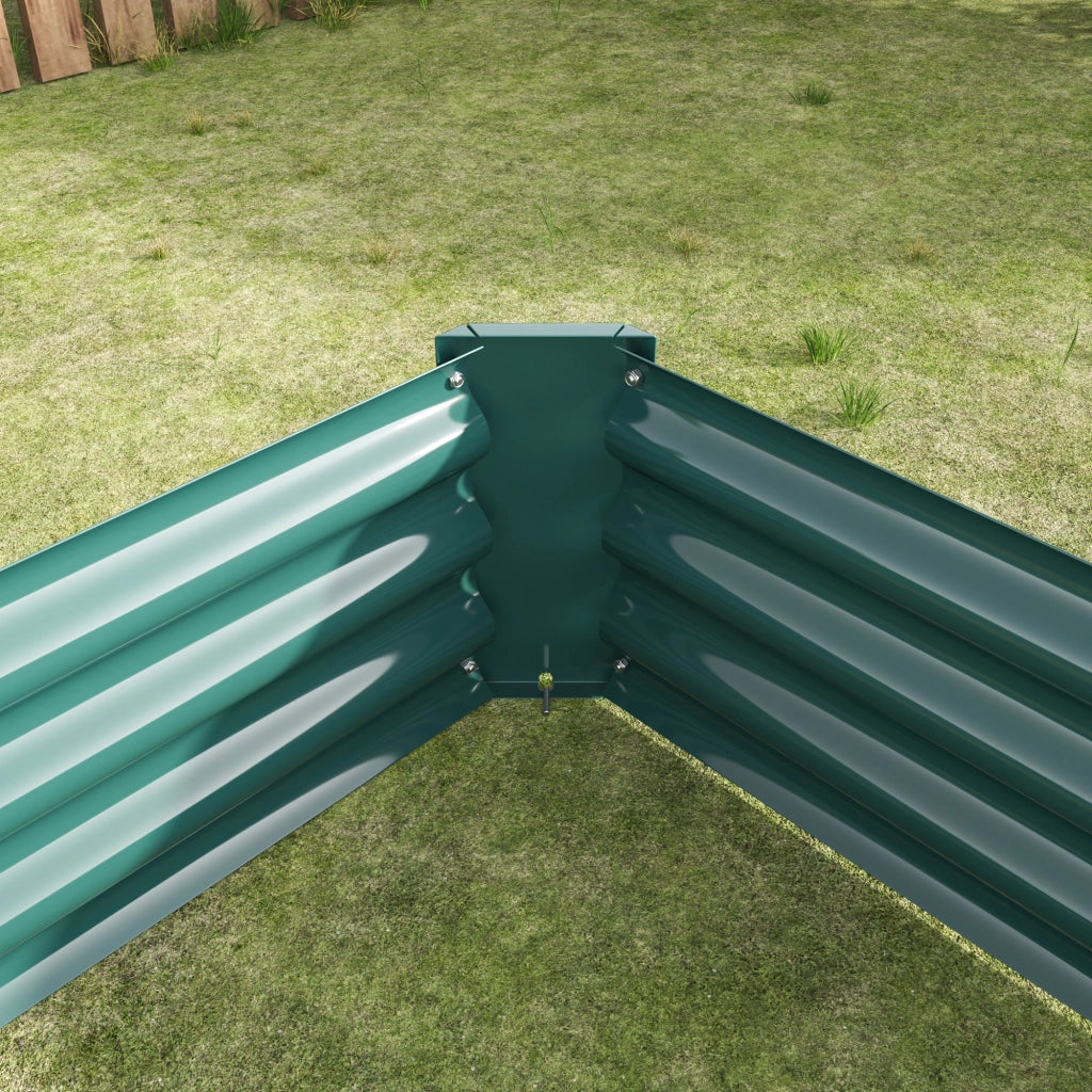 Aiuola rialzata in metallo verde per orto e giardino 232 × 113.5 × 30 cm