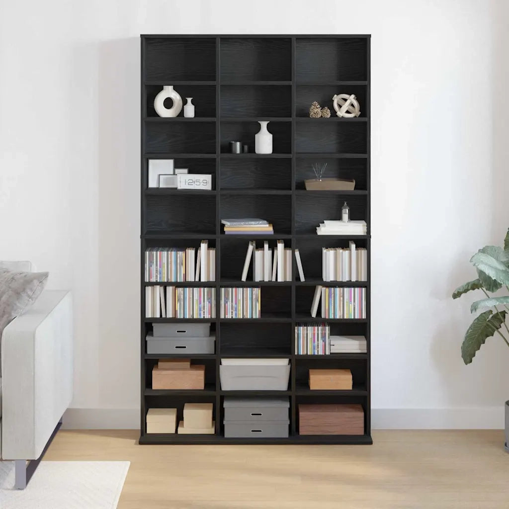Mobile per CD Rovere Nero 101 x 23 x 177,5 cm Legno multistrato CFW5809123
