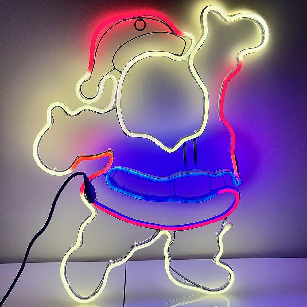 BABBO NATALE LUMINOSO LED DECORAZIONE NATALIZIA PER ESTERNI E INTERNI IP44 - IDEALE PER BALCONI E VETRINE