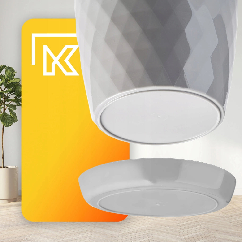 Vaso da fiori KADAX, fioriera, coperchio, 25 cm, supporto per fiori, plastica grigia, 3 pezzi.