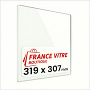 319 x 307 x 4 mm - Vetro per stufa a legna - vetro camino di ricambio - vetro per caminetto resistente al fuoco - France Vitre