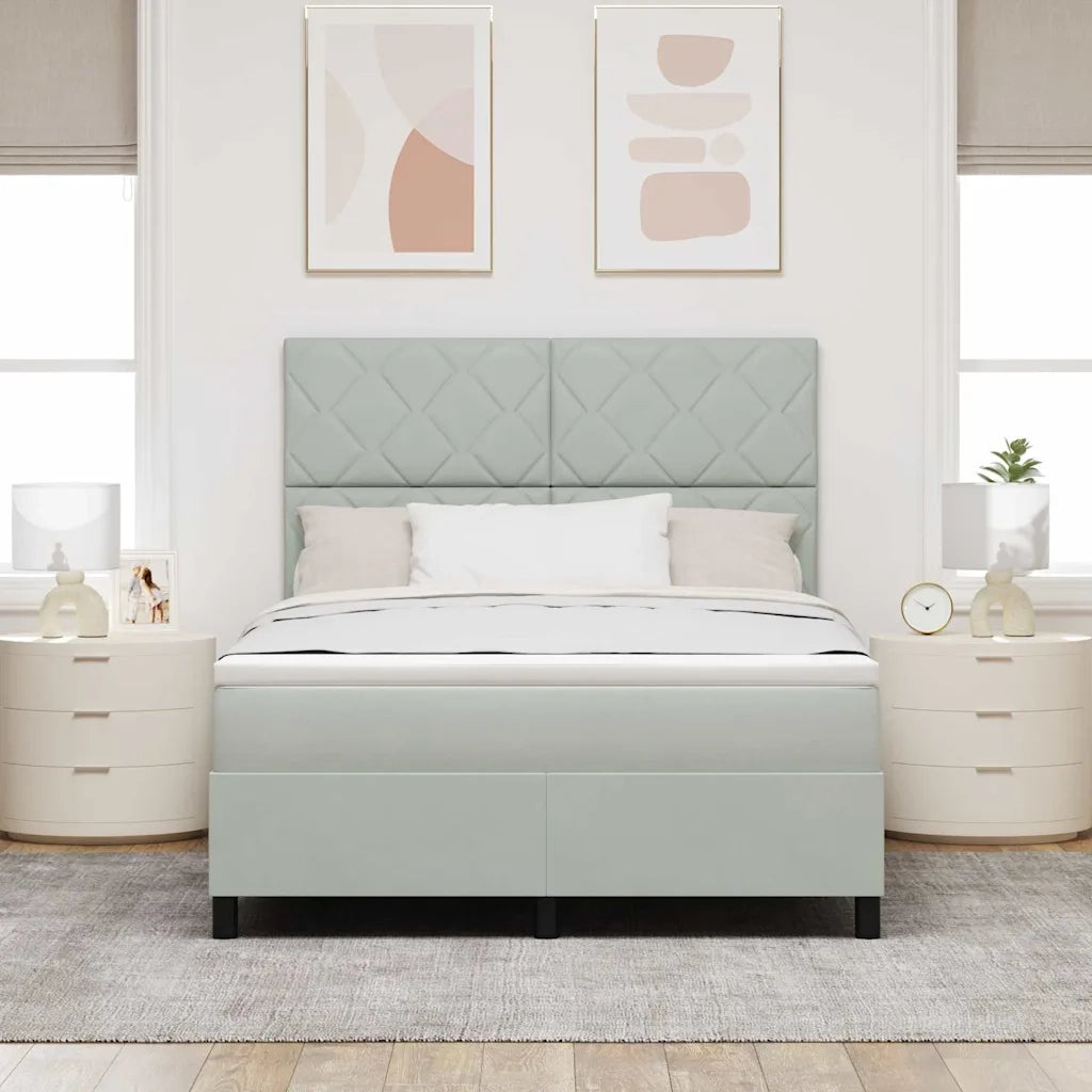 Letto a molle con materasso Grigio chiaro 160 x 200 cm Tessuto 3339908