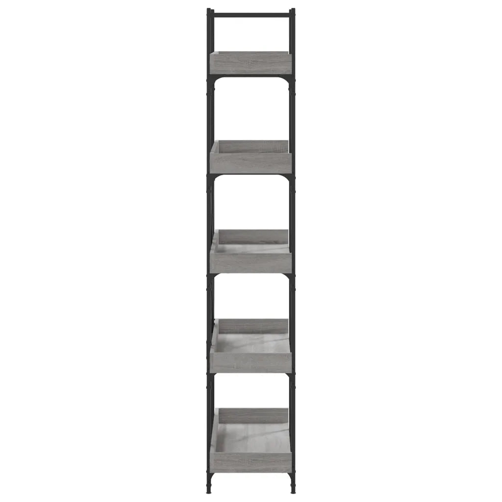 Libreria 5 Ripiani-Scaffale per Libri-Mobile di Stoccaggio Grigio Sonoma 100x33x180,5 Legno Multistrato