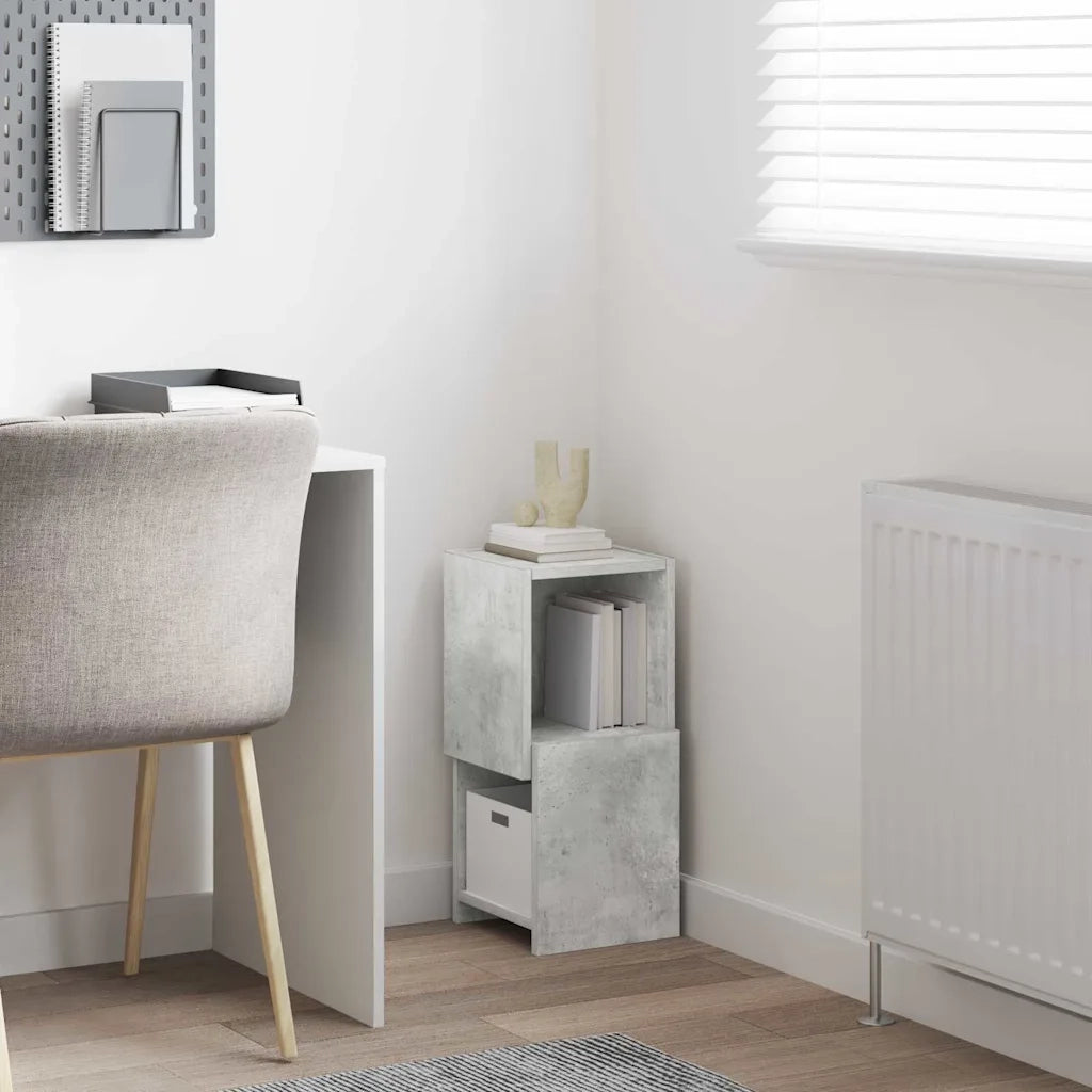 Mobile angolare Grigio cemento 25,5x25x55cm Legno multistrato