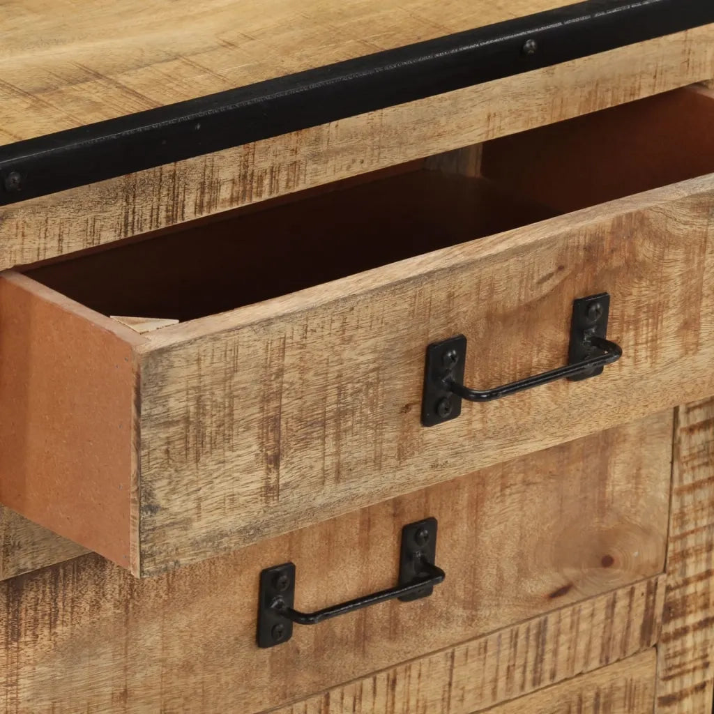 Credenza 100x31x60 cm in Legno Massello di Mango Grezzo 285894