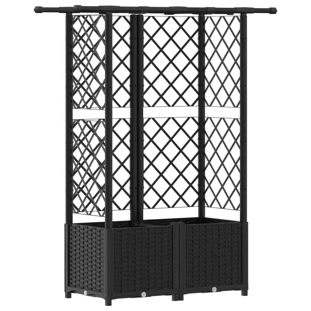 Letto Rialzato con Griglia e Tetto Nero 124 x 40 x 138 cm PP 42032548