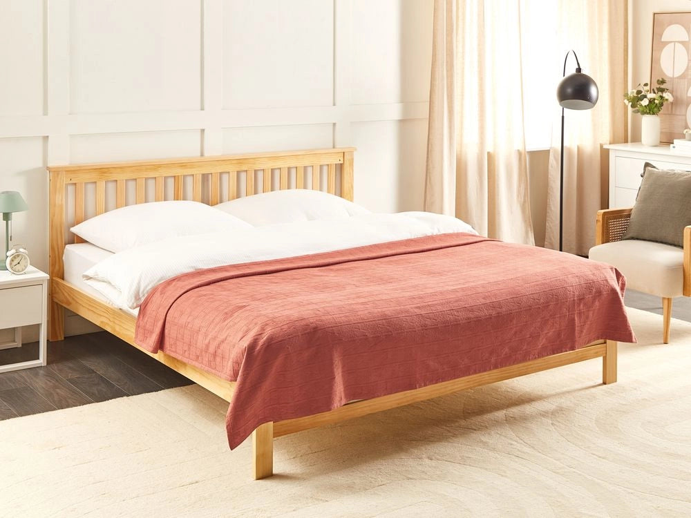 Copriletto decorativo in cotone rosso 200 x 220 cm biancheria da letto design classico camera da letto