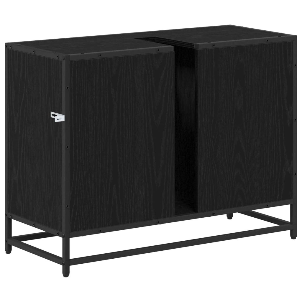 Mobile da Bagno Rovere Nero 80 x 33 x 60 cm Legno multistrato