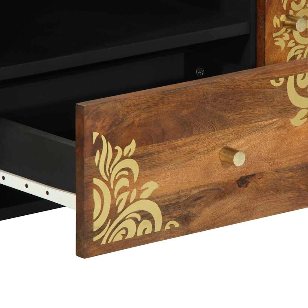 Mobile porta TV moderno e minimalista per interni 105 x 33 x 46 cm in legno massello di mango marrone miele 02_0057873