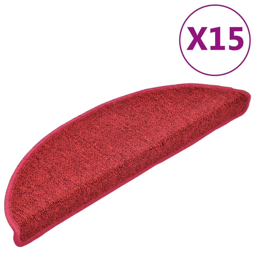 Tappetini per Scale 15 pz Rosso BordÃ² 56x17x3 cm cod mxl 76234