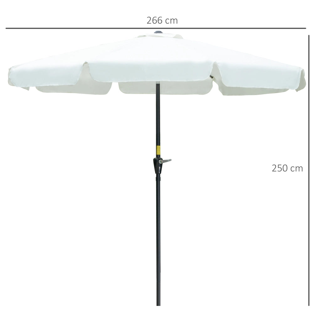 EasyComfort Ombrellone da Giardino e Terrazza Ø2.7x2.5 m Rotondo con Testa Inclinabile e Resistente ai Raggi UV 50+, Beige
