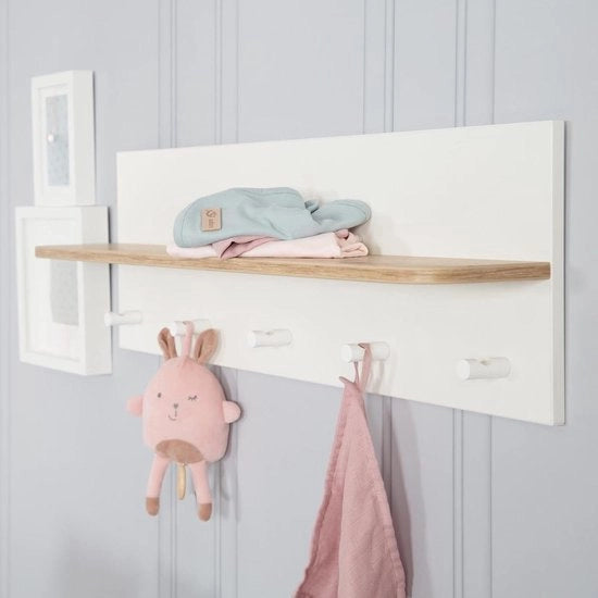 Arredobagno con pannelli e 5 ganci per abiti - design moderno - HxBxD: 29 x 90 x 165 cm