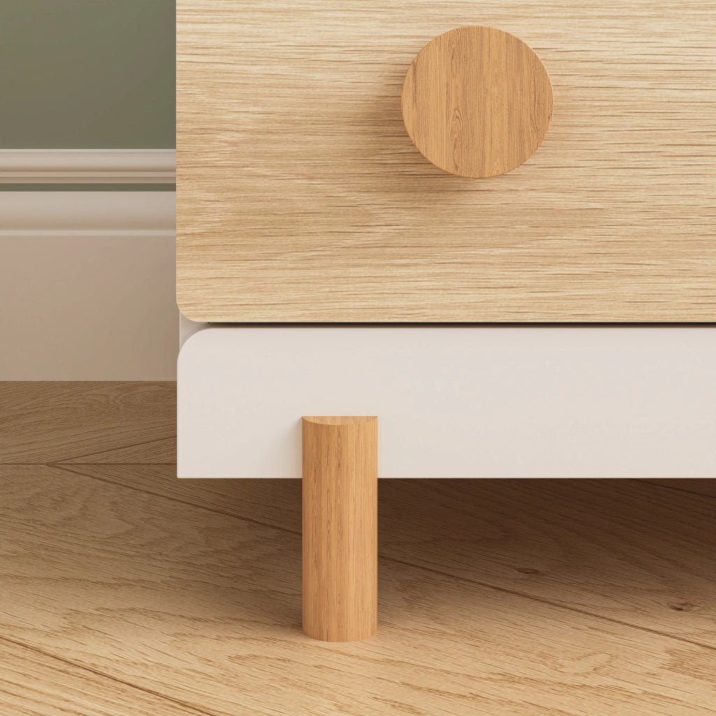 Cassettiera Vaarentaa per Cameretta con 3 Cassetti 66x55x41 cm - Bianco/Effetto Rovere [en.casa]