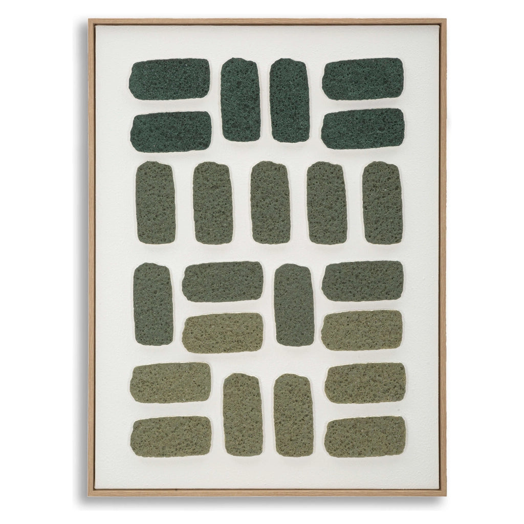 Bamase, Quadro Effetto Rilievo e Texture Materica, 60x80h cm Verde