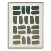 Bamase, Quadro Effetto Rilievo e Texture Materica, 60x80h cm Verde