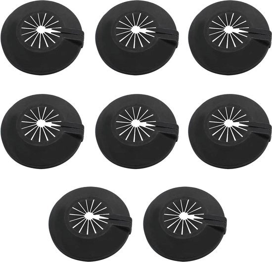 Raccordi a riscaldamento in acciaio inossidabile antracite - Modello universale, 8-30 mm - Set da 8 - Disegno clip - Montaggio interno.