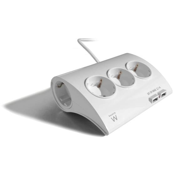 MULTIPRESA 5 P SCHUK 2 USB 2.1A DA TAVOL