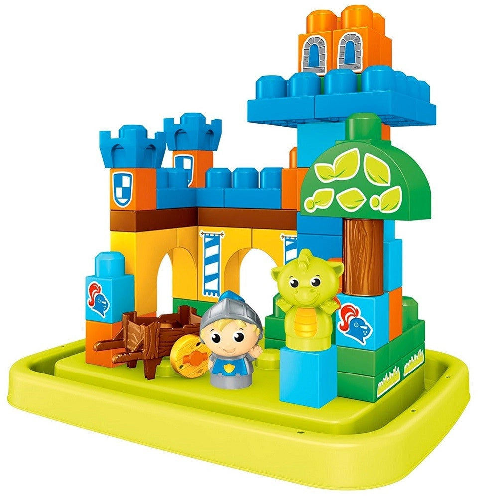 Trade Shop - Mega Bloks Castello Del Drago Con Adesivi + Cavaliere E Drago Giochi Costruzioni -
