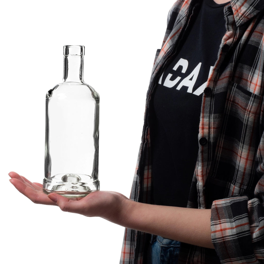 Bottiglie in vetro KADAX Tadek da 500 ml (0,5 l) per vino e liquori, confezione da 10 pezzi con tappo di sughero.