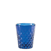 Zafferano Tumbler Balloton Blu Set 6 Bicchieri in vetro soffiato a mano con lavorazione a rilievo, design tradizionale veneziano, 35 cl di capacità