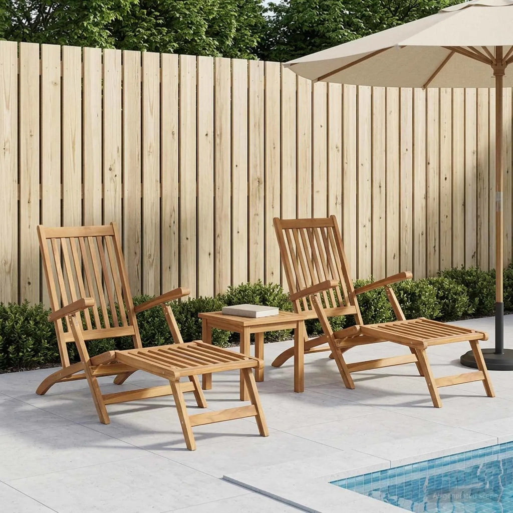Sedia da Ponte Pieghevole 2 pcs Naturale Legno di teak solido 3426519
