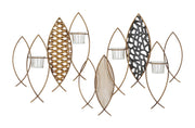Porta candele da muro in metallo 66x9x40 cm Fish