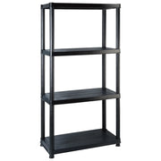 Scaffale a 4 Ripiani Nero 122x30,5x130 cm in Plastica CFW7523779