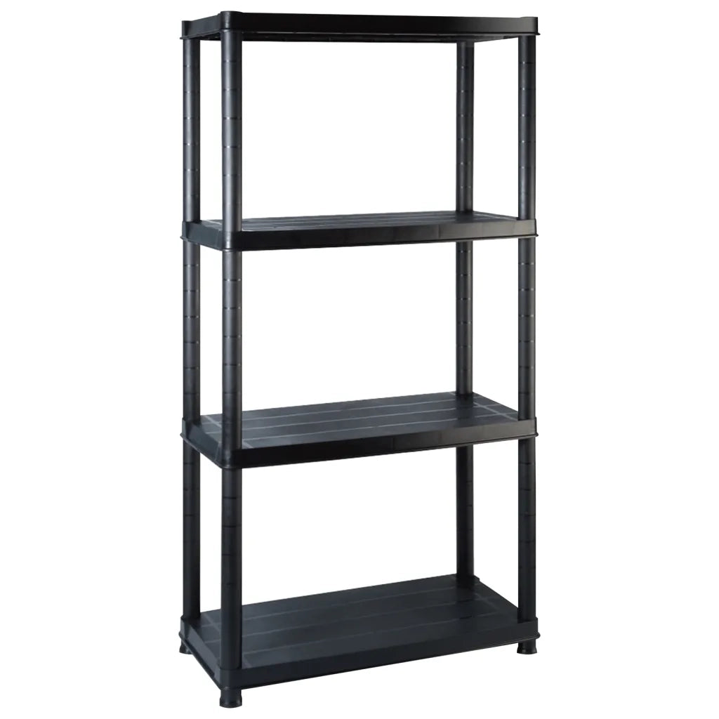 Scaffale a 4 Ripiani Nero 122x30,5x130 cm in Plastica CFW7523779