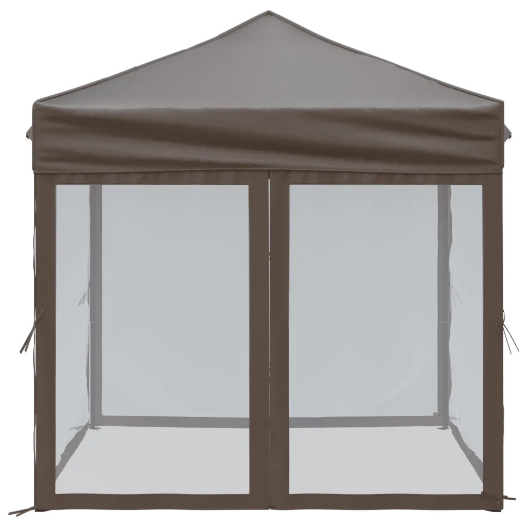 Tenda per Feste Pieghevole con Pareti Laterali Tortora 2x2 m 93512