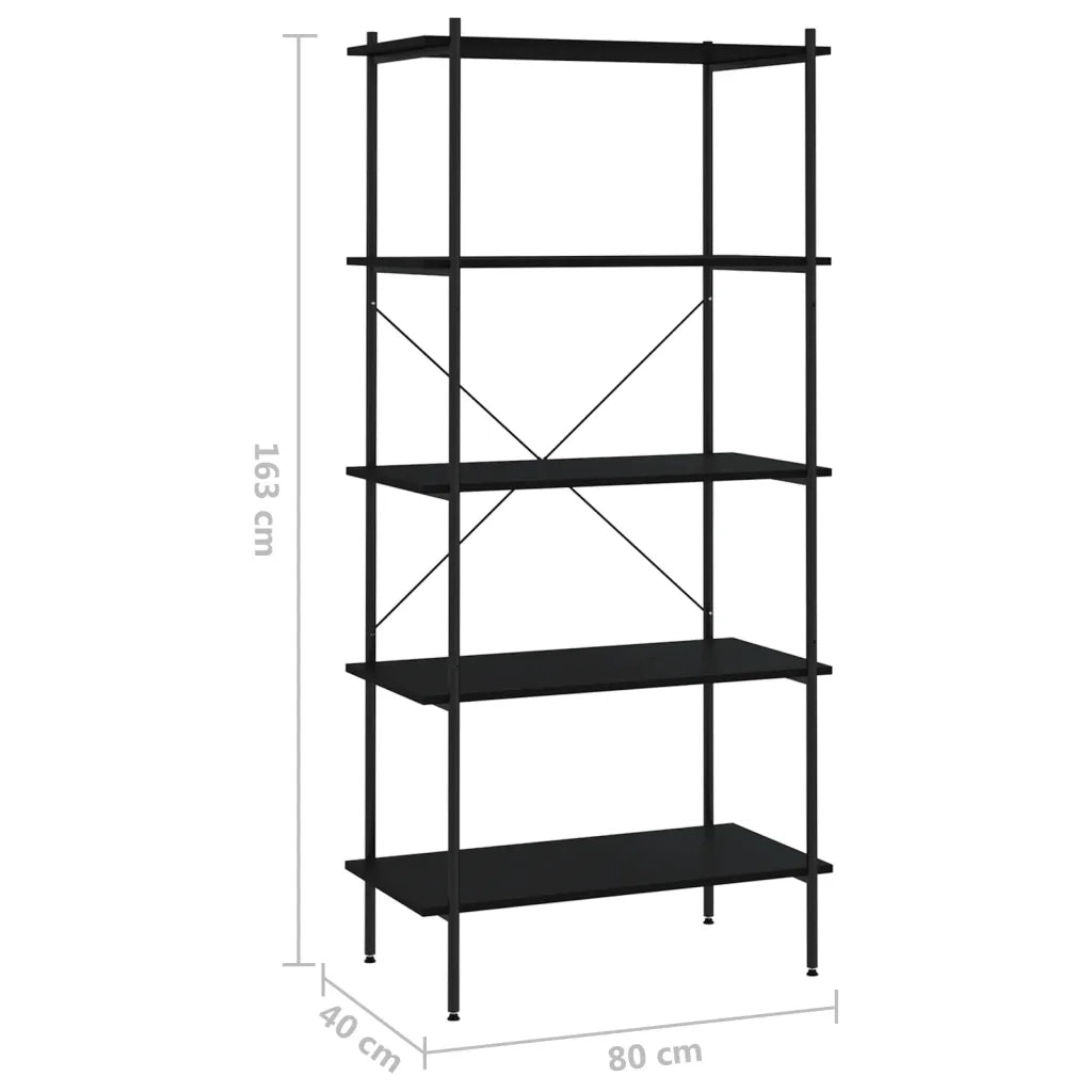 Scaffale con 5 Mensole Nero 80x40x163 cm CFW3090654