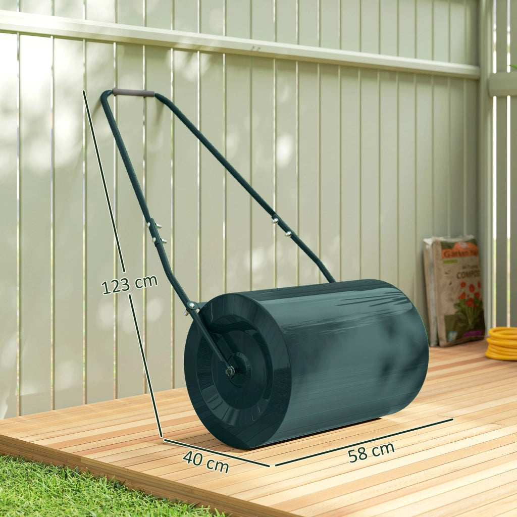 Rullo Compressore per Giardino 63L ¨C Xylo ¨C Metallo Verde Scuro 123x58x40cm