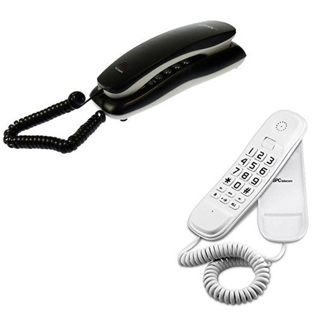 Trade Shop - Telefono Fisso Da Muro O Tavolo Scrivania Con Tasti Grandi Retro Illuminati Luce -