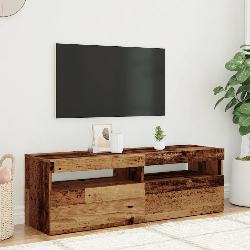 Mobile Porta TV con LED Legno Antico 120x35x40 cm Multistrato 856305