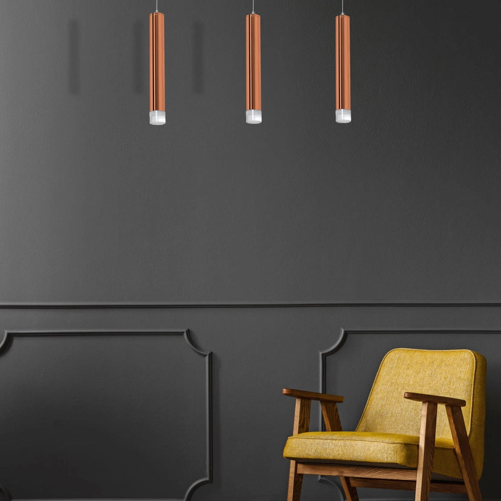 Lampadario a sospensione COPPER rame 3x5W LED 4000K