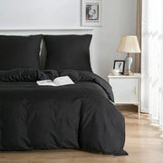 Set di lenzuola 90 gram a maglia super soffice - copriletto nero e cuscini - 200x200cm - 2x80x80cm copriletto 160x200cm