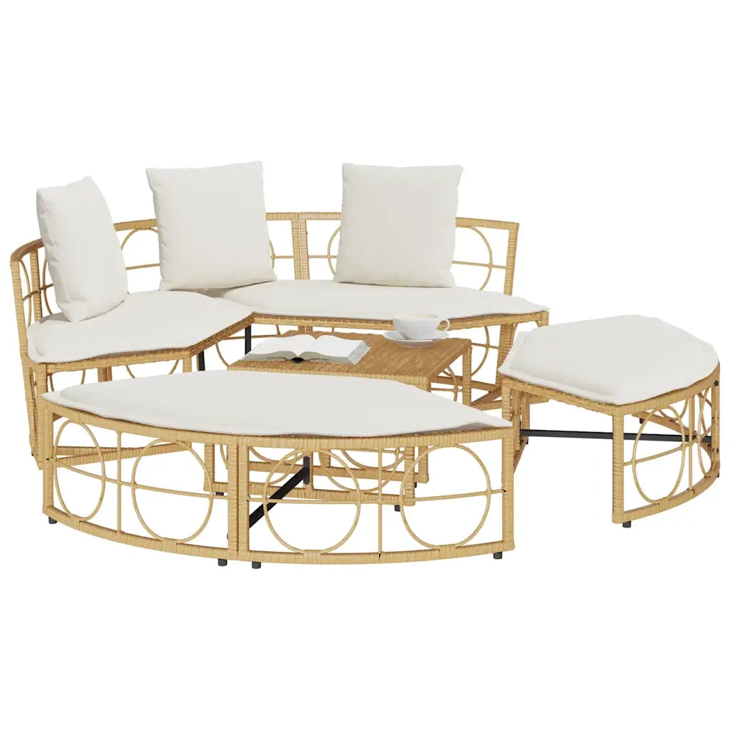 Lettino Prendisole Esterno senza Tetto in Polyrattan