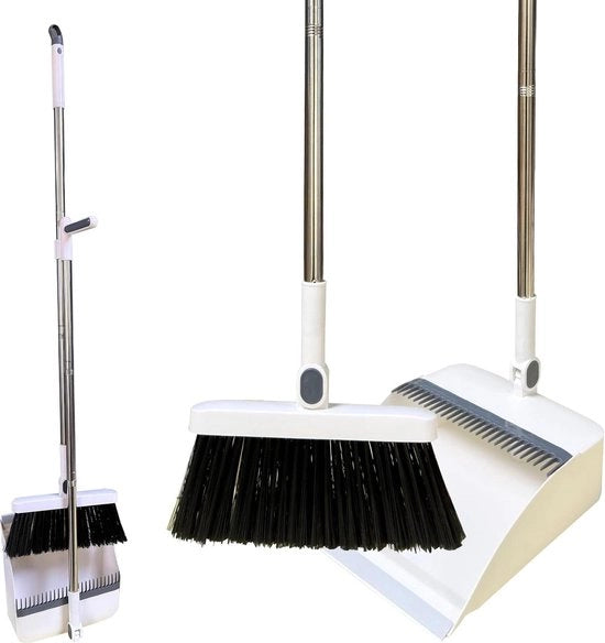 Set di spazzole per pavimenti - steel verticale lunga - pulizia domestica - bianco