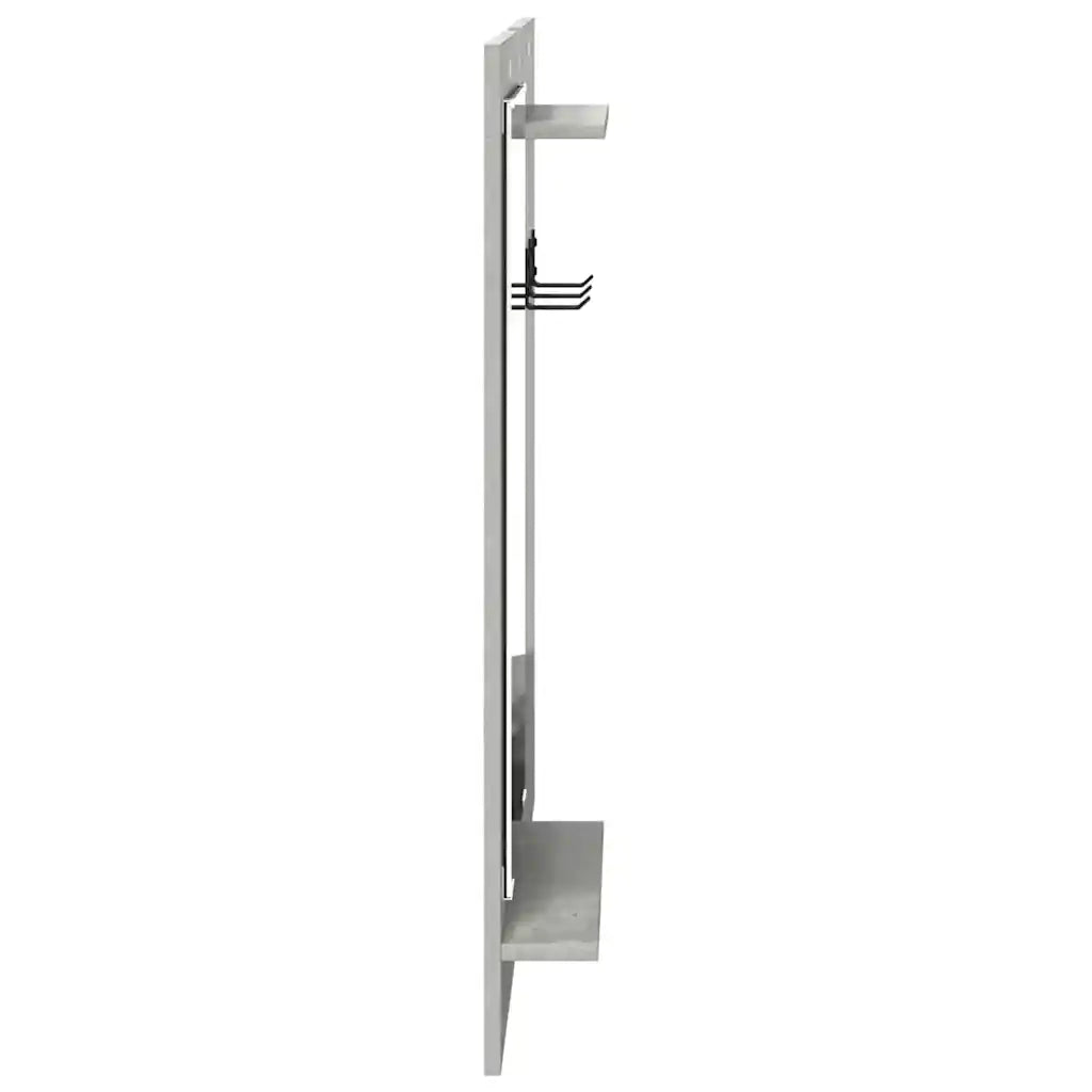 Appendiabiti a muro con specchio Grigio cemento 70 x 10 x 90 cm CFW7953895