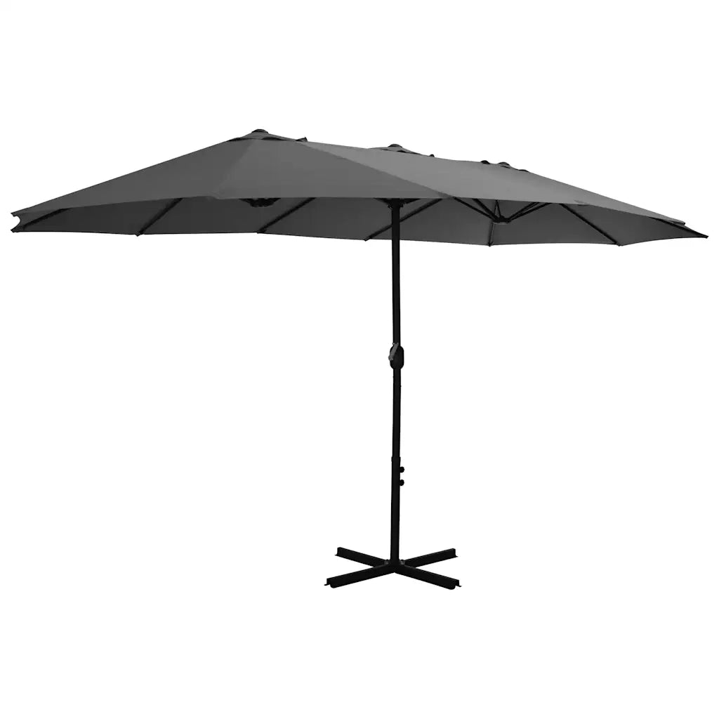 Ombrellone da Esterni-Ombrello da giardino con Palo in Alluminio 460x270cm Antracite