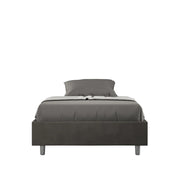 Letto Matrimoniale Francese Sommier 140x210 cm con Rete e Contenitore Azelia Grigio