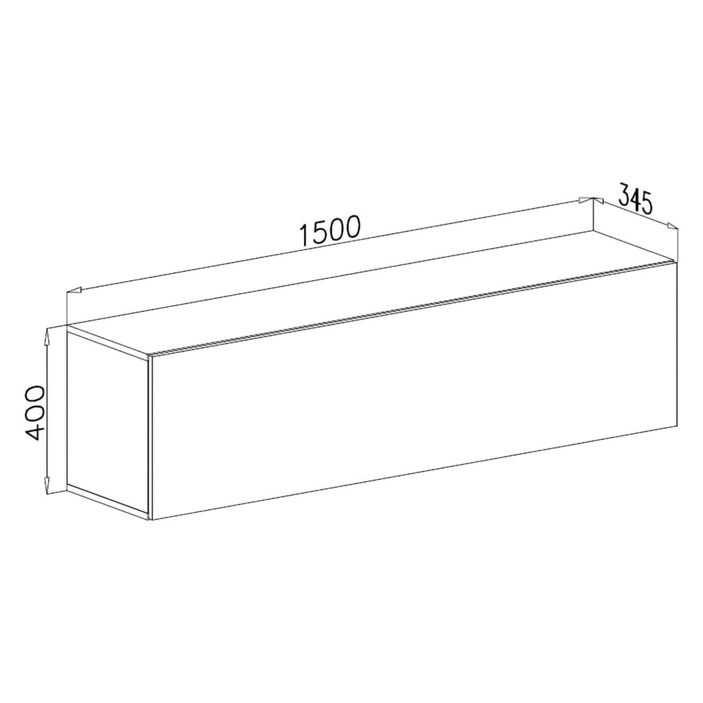 Laghetto, Mobile Pensile Modulabile, 150x40h cm Marrone Noce