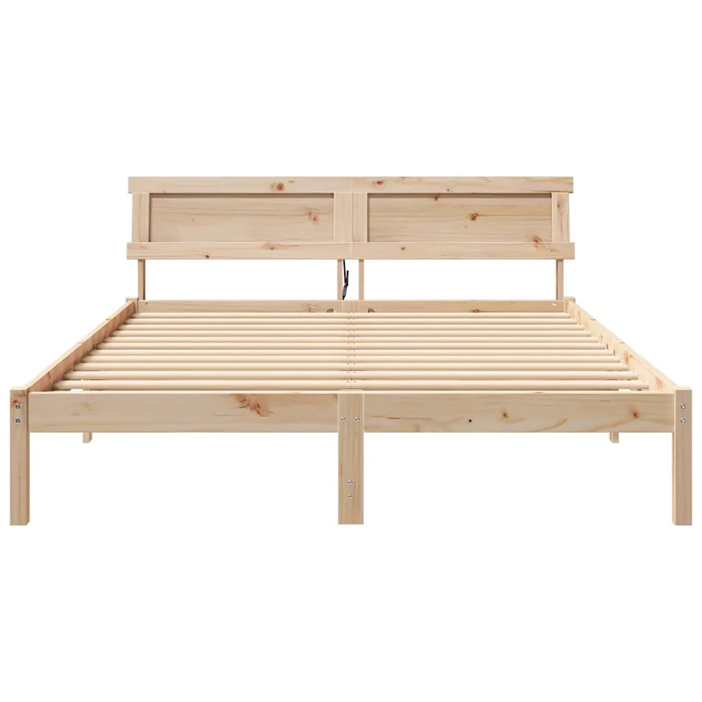 vidaXL Struttura del letto Marrone 160 x 200 cm Legno di pino massello