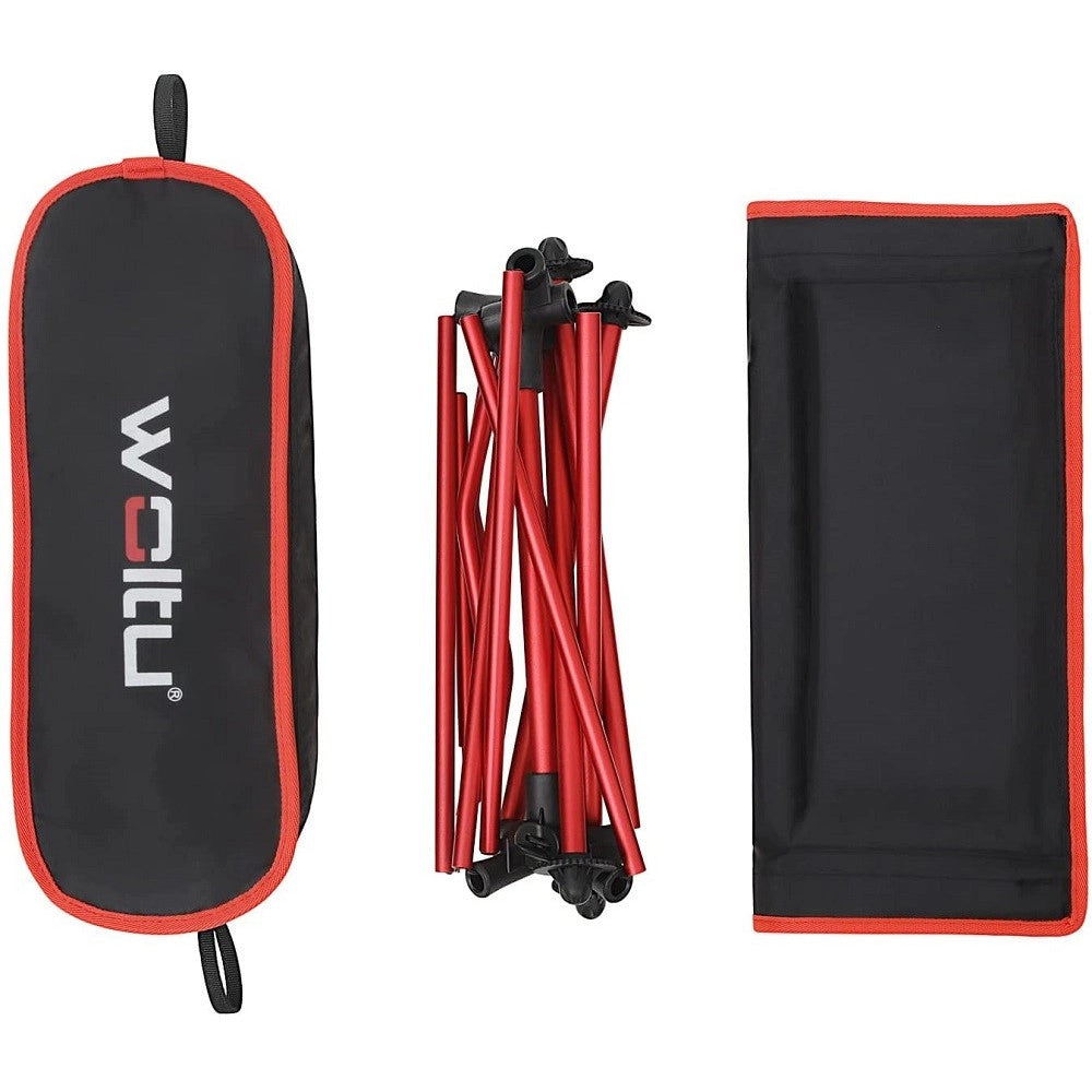 Trade Shop - Sedia Pieghevole Da Campeggio Pesca Impermeabile Portatile Carico 140kg Tessuto -