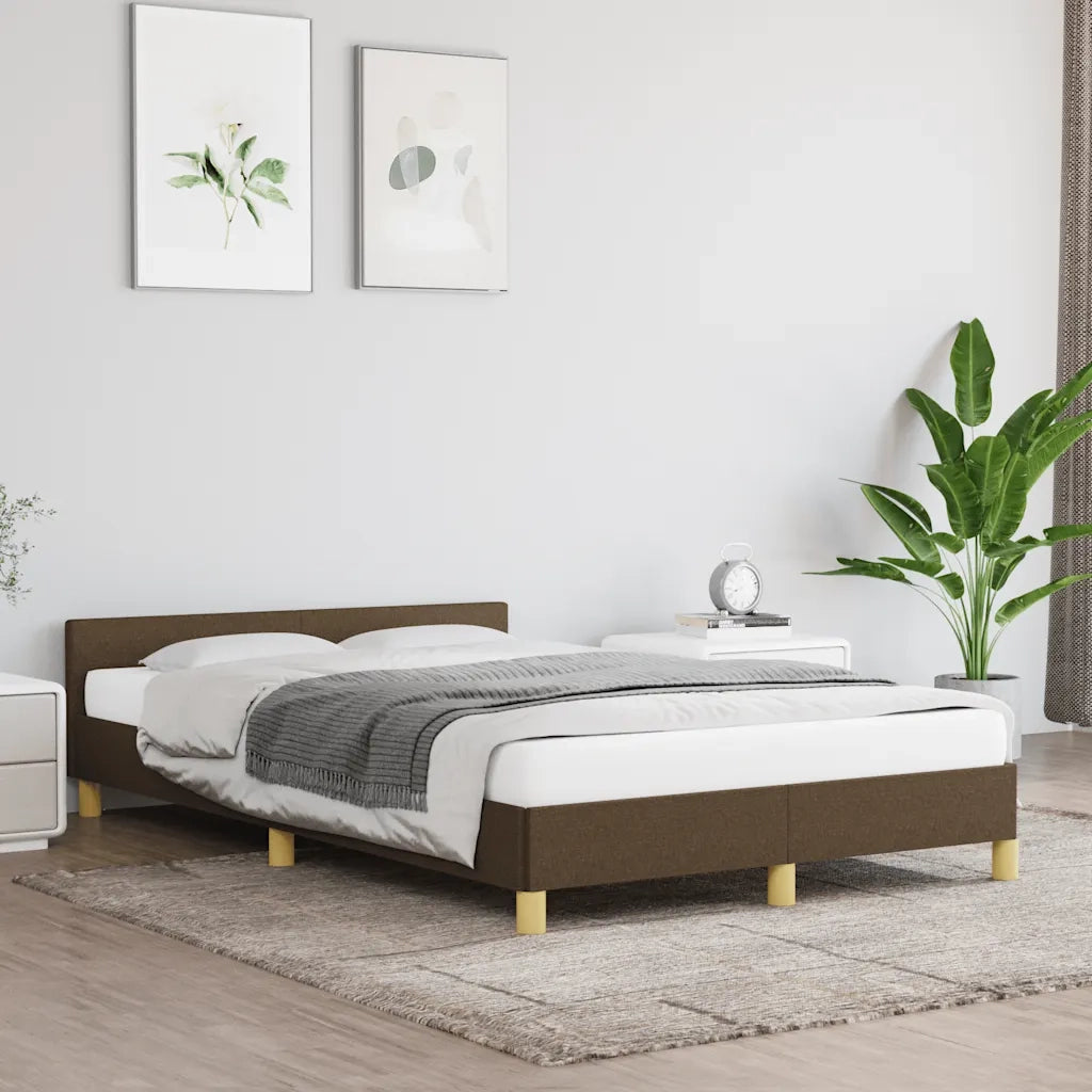 Giroletto senza Materasso-Struttura Letto Marrone Scuro 120x200 cm Tessuto 615529