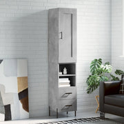 Credenza-Buffet-Armadio da cucina Grigio Cemento 34,5x34x180 cm in Legno Multistrato 321113