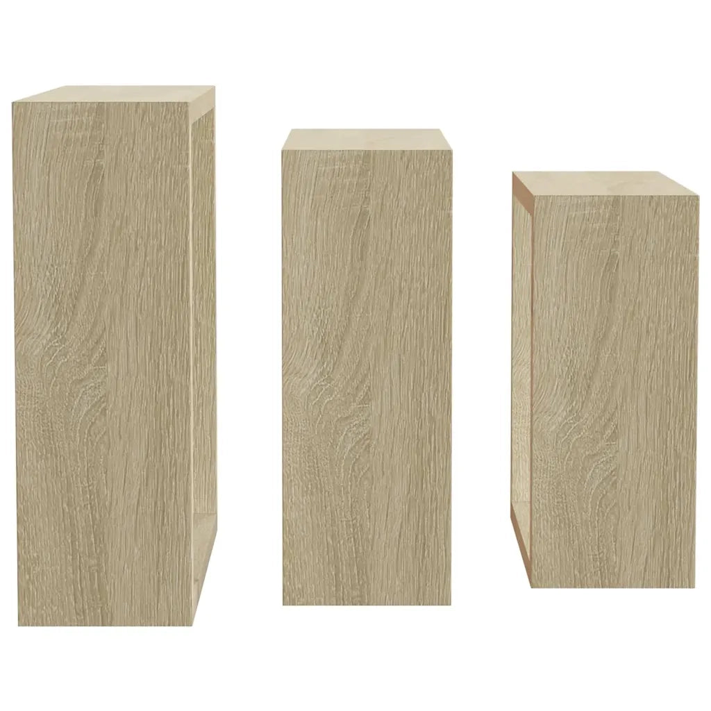 Mensole a Cubo da Parete 3 pz Rovere Sonoma 326719