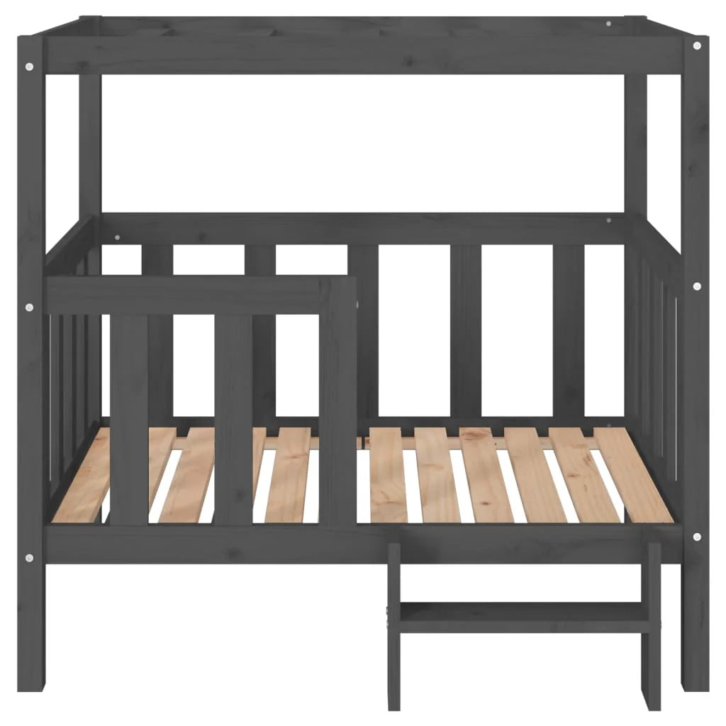 Divano letto per cani comodo 105,5 x 83,5 x 100 cm in legno massello di pino grigio 02_0042646